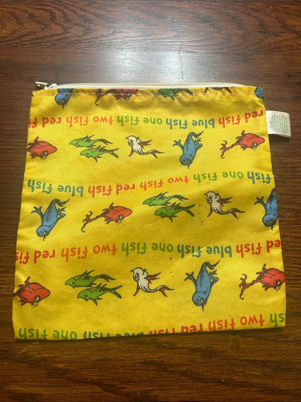 Dr. Seuss by Bumkons Yellow 'One Fish Two Fish' Zipper Pouch